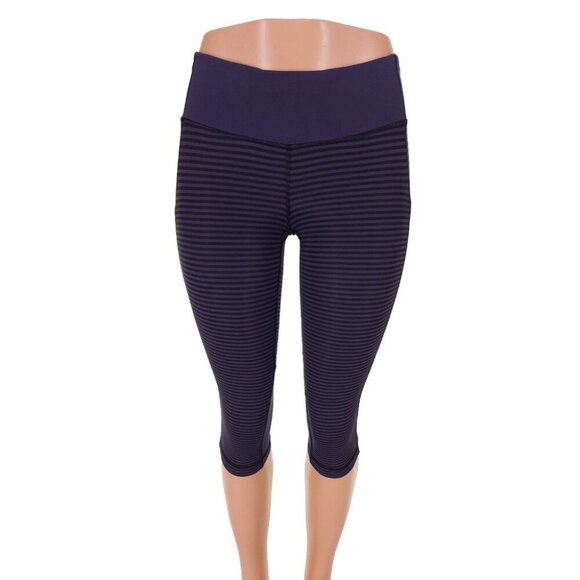 Lululemon Cut The Crop Size 2 1/8 Stripe Cadet Blue - Picture 2 of 9